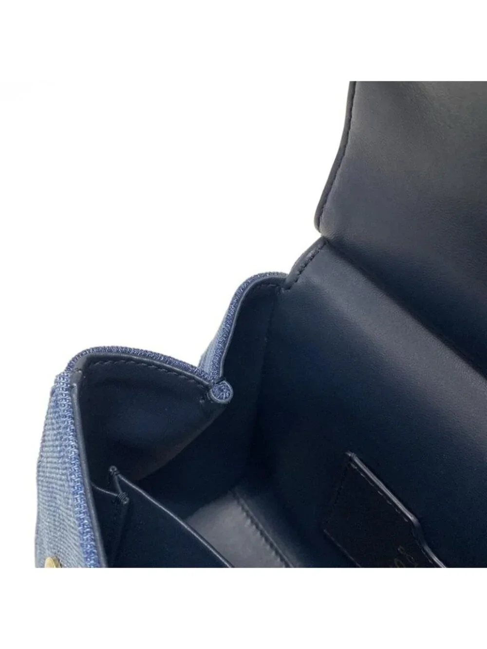 ★SOLD★ Dolce & Gabbana Handbag Shisiri Navy Dark Light Blue Leather - Picture 15 of 15